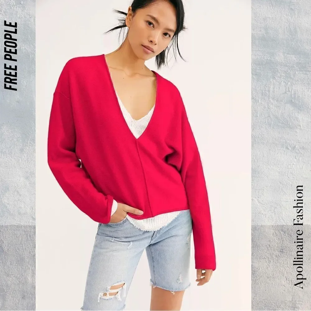 FREE PEOPLE SOLITARE CASHMERE SWEATER IN PINK ROSE NWT SMALL